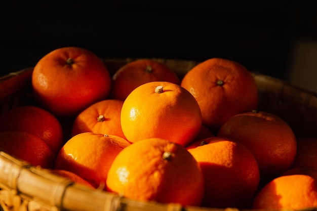 Tasty and Delicious orange fruit fresh and healthy in basket