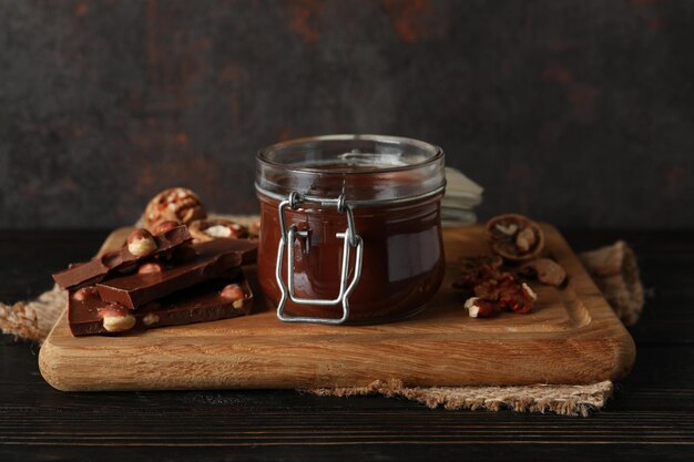 Foto gustoso e delizioso concetto di cibo dolce pasta di cioccolato