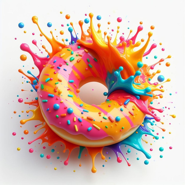 Tasty doughnut splash