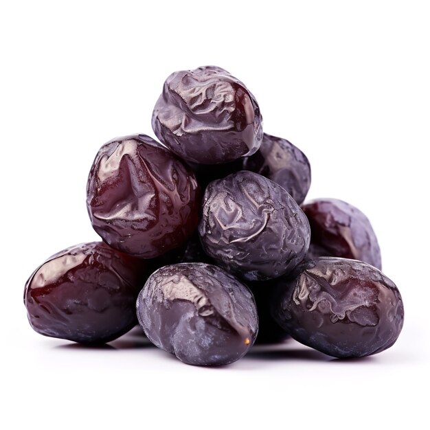 tasty dried plums isolated on white background