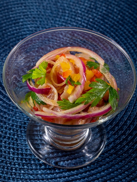 Tasty fish ceviche seafood gastronomy.