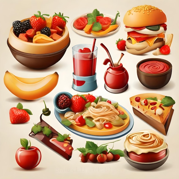 Photo tasty food elements clipart elevate