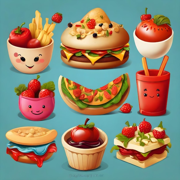 Photo tasty food elements clipart elevate