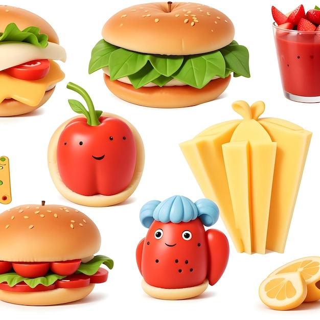 Photo tasty food elements clipart elevate