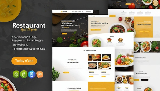 Photo tasty food landing page