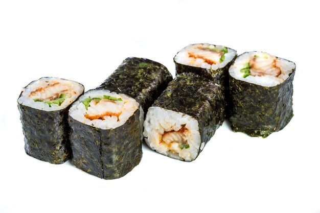 Tasty food. Sushi Roll on a white background