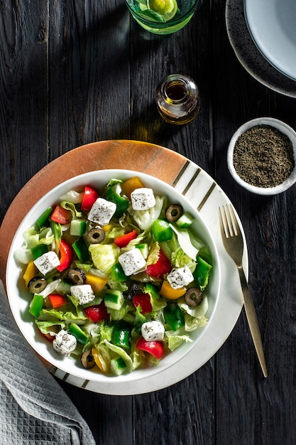 tasty food on wooden plate