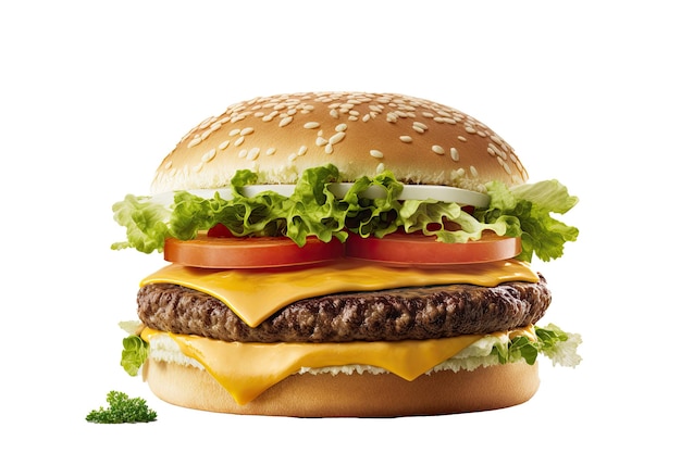 Tasty Fresh Burger Illustration AI Generative