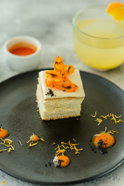 Tasty fresh carrot crackers cake