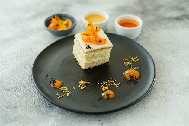 Tasty fresh carrot crackers cake