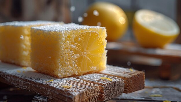 Tasty fresh lemon cube pound cake