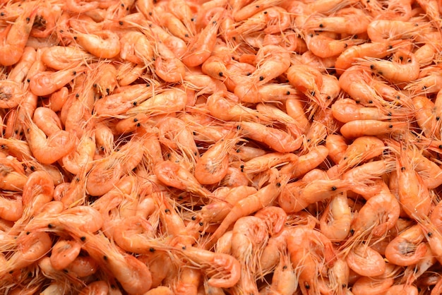 Tasty fresh shrimps as background.