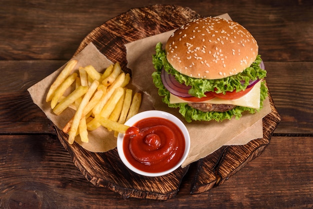 Tasty grilled homemade burger