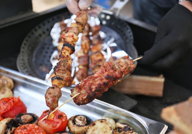 Tasty grilled traditional shashlic