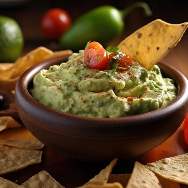 Tasty guacamole dip