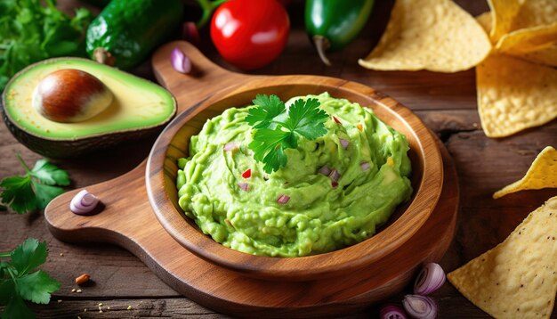 Photo tasty guacamole dip