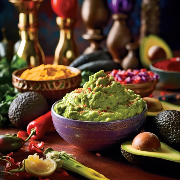 Photo tasty guacamole dip