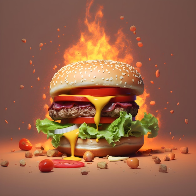 Tasty Hamburger Ai generated