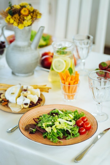 Tasty healthy breakfast served for the whole family