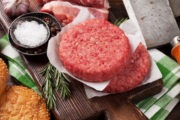 Tasty home made burgers cooking