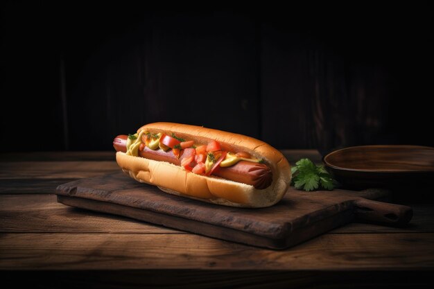 Tasty hot dog Illustration AI GenerativexA