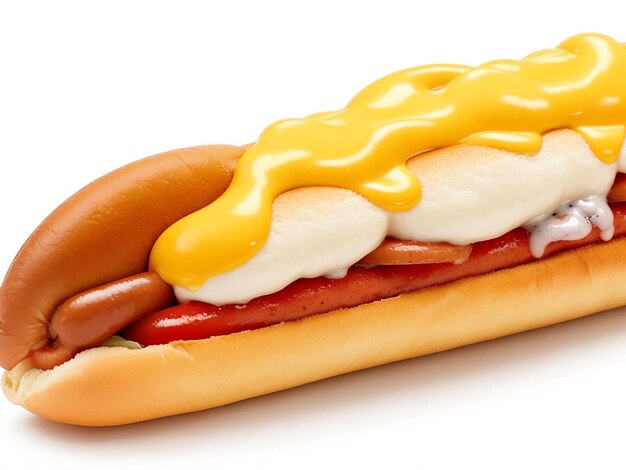 Photo tasty hot dog isolated on white