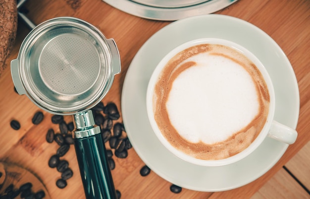 写真 美味しいイタリアのカプチーノ