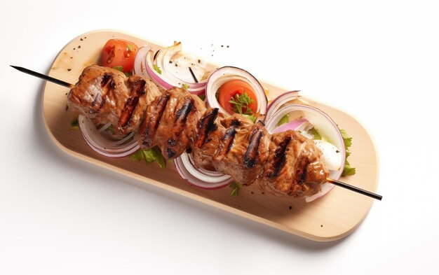 Photo tasty kebab isolated on white background