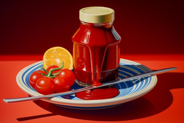 Foto il ketchup gustoso genera ai