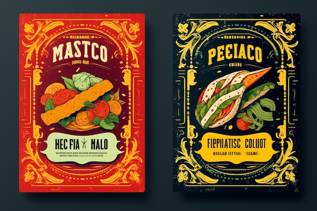 Photo tasty mexican food vertical flyer