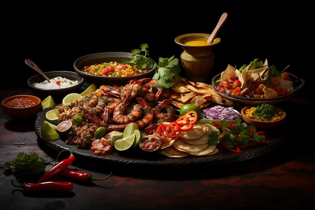 Tasty mexican platters mexican food photo