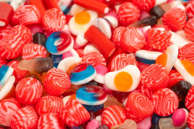 Photo tasty mix of jelly colorful candies