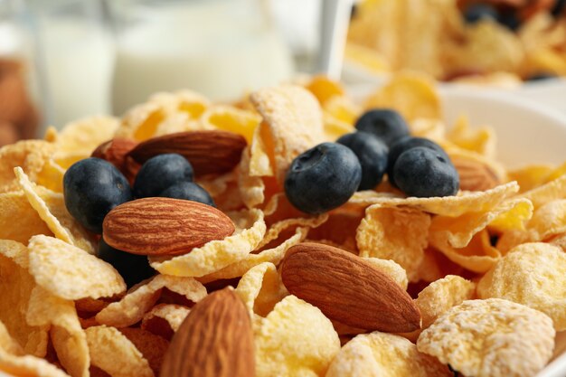 Tasty muesli, blueberry and almond