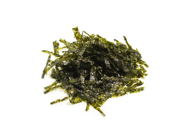 Tasty nori seaweed isolated on a white background