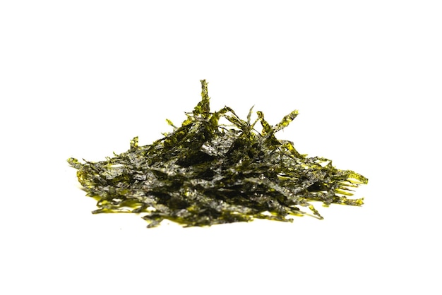 Tasty nori seaweed isolated on a white background