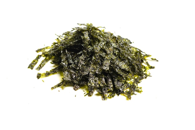 Tasty nori seaweed isolated on a white background