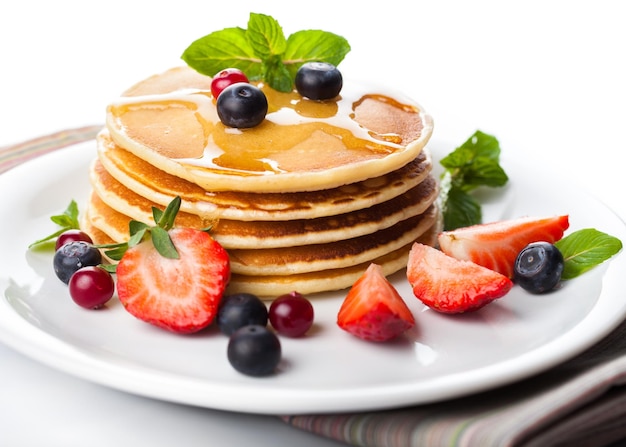 Tasty Pancakes with siryp, close-up view