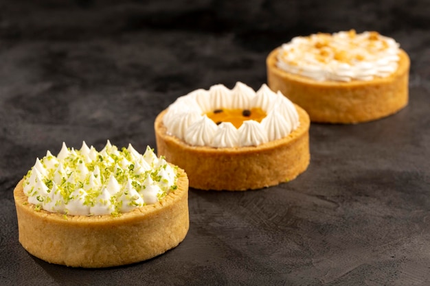 Tasty passion fruit and lemon tartlet