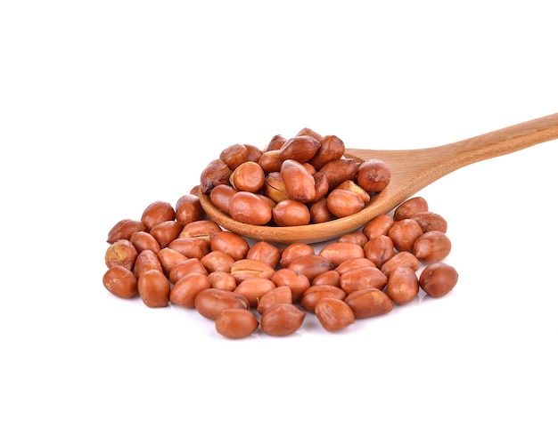 Tasty peanuts on white background