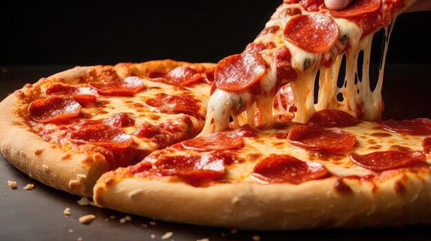 Tasty pepperoni pizza food photo