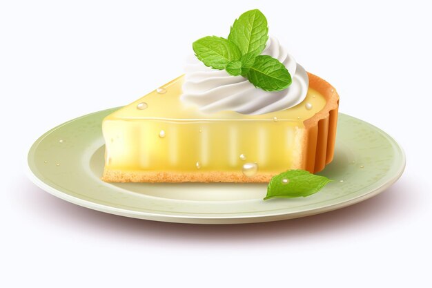 Tasty pie on plate with transparent background