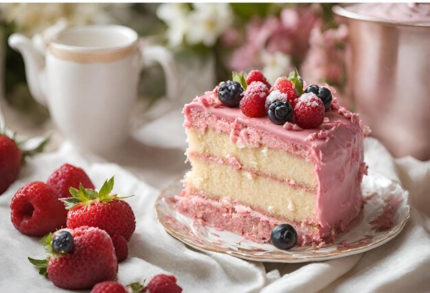 Tasty Piece of a Strawberry Cake