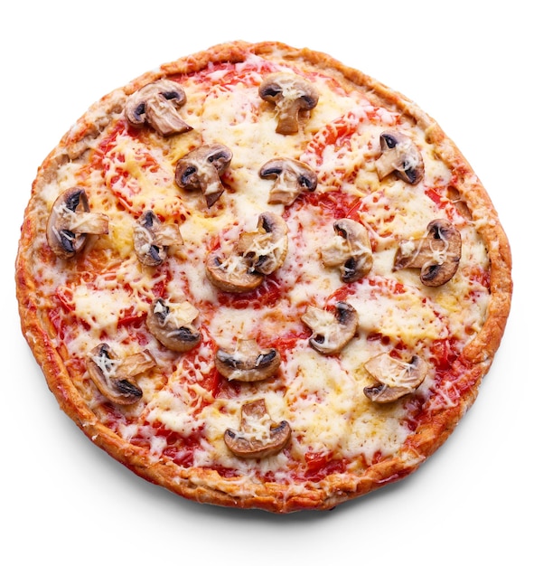 Вкусная пицца с овощами, изолированные на белом фоне