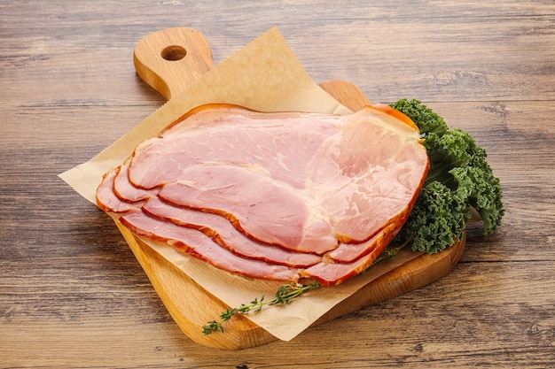 Tasty pork ham snack appetizer