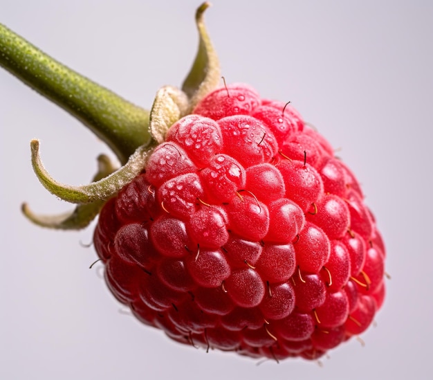 Tasty red raspberry isolated on white background