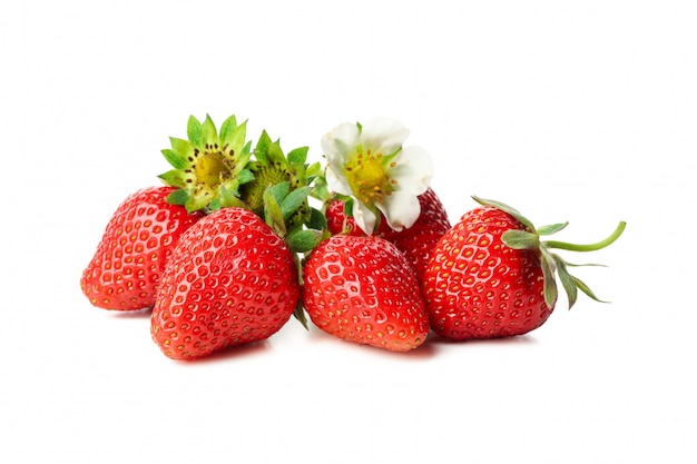 Tasty red strawberry isolated on white background