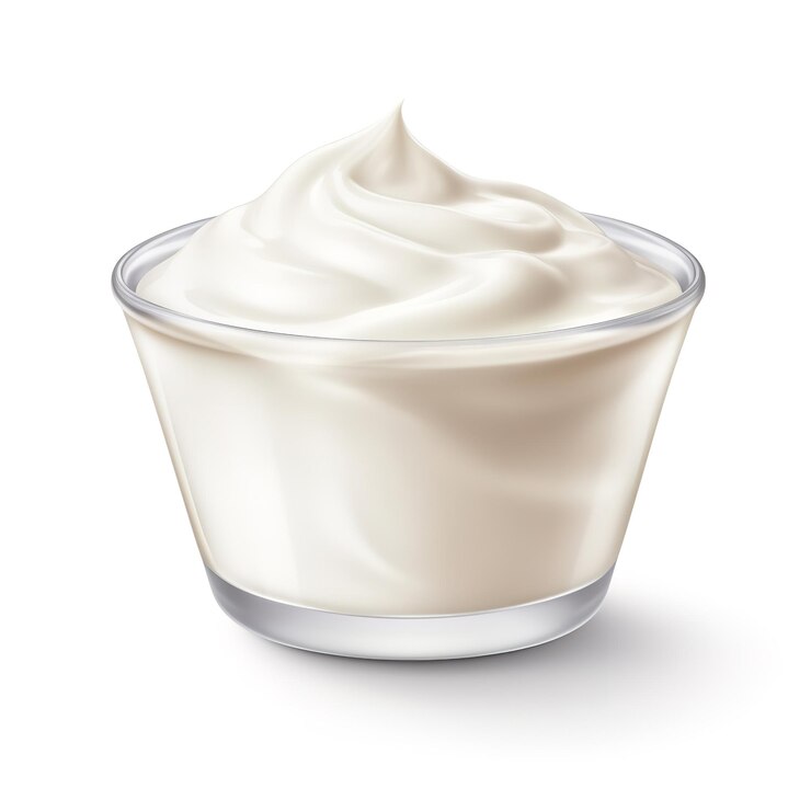 Photo tasty regular yogurt smooth isolated on white background