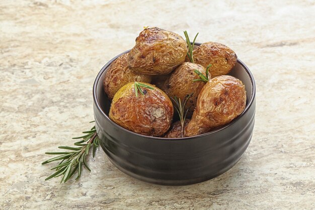 Tasty roasted baby potato with rosemary