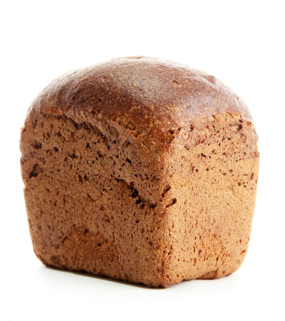 Tasty rye bread, on white