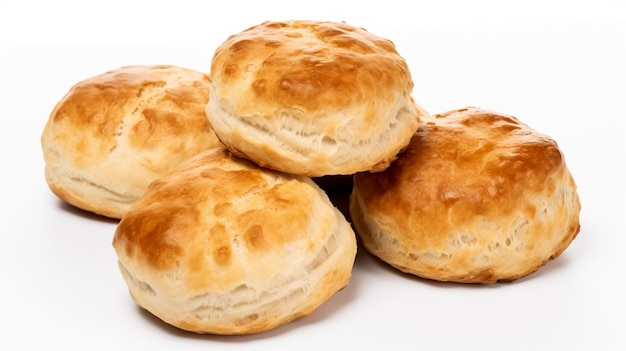 Tasty scones prepared on soda water isolated on white AI Generative